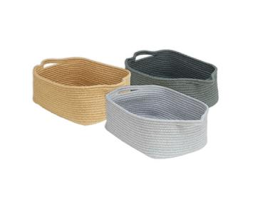 Seilkörbe, flach, 6er-Set